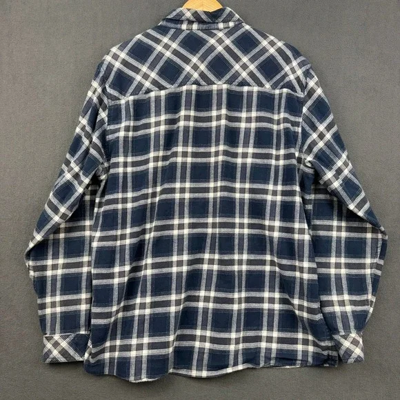 CAT Flannel Shirt Men's Size XL Blue Plaid Button Up Long Sleeve Workwear Casual - Picture 5 of 12